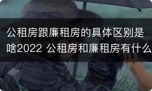 公租房跟廉租房的具体区别是啥2022 公租房和廉租房有什么区别?2019年的