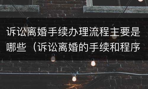 诉讼离婚手续办理流程主要是哪些（诉讼离婚的手续和程序）