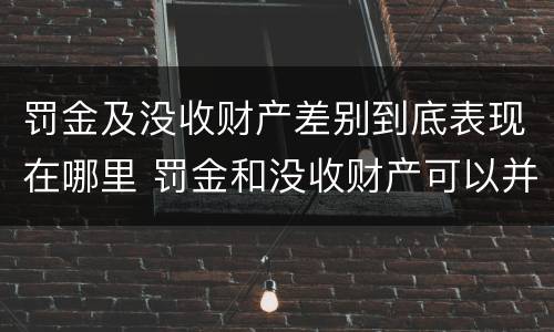 罚金及没收财产差别到底表现在哪里 罚金和没收财产可以并处吗