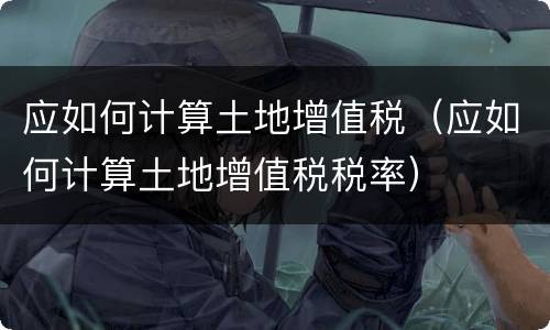 应如何计算土地增值税（应如何计算土地增值税税率）