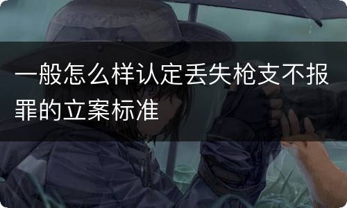 一般怎么样认定丢失枪支不报罪的立案标准