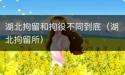 湖北拘留和拘役不同到底（湖北拘留所）
