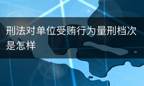 刑法对单位受贿行为量刑档次是怎样