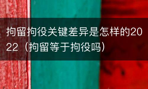 拘留拘役关键差异是怎样的2022（拘留等于拘役吗）
