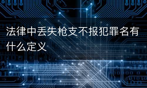 法律中丢失枪支不报犯罪名有什么定义