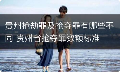 贵州抢劫罪及抢夺罪有哪些不同 贵州省抢夺罪数额标准