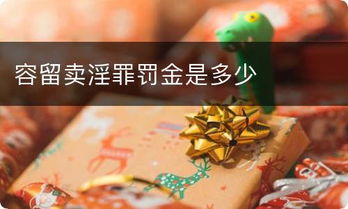 容留卖淫罪罚金是多少