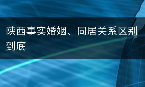 陕西事实婚姻、同居关系区别到底