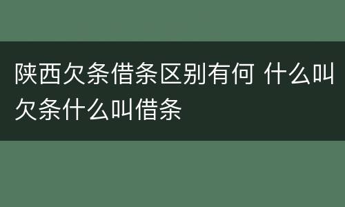 陕西欠条借条区别有何 什么叫欠条什么叫借条