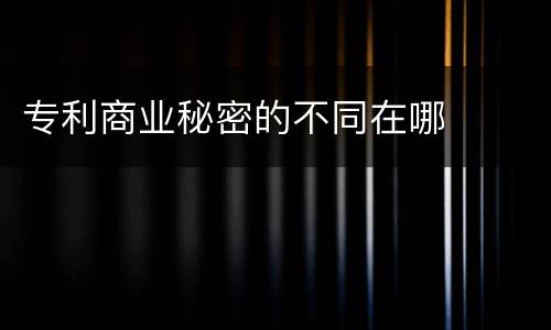 专利商业秘密的不同在哪