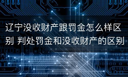 辽宁没收财产跟罚金怎么样区别 判处罚金和没收财产的区别