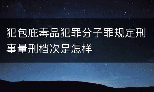 犯包庇毒品犯罪分子罪规定刑事量刑档次是怎样