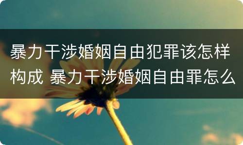 暴力干涉婚姻自由犯罪该怎样构成 暴力干涉婚姻自由罪怎么判刑