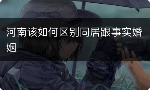 河南该如何区别同居跟事实婚姻