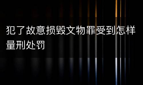 犯了故意损毁文物罪受到怎样量刑处罚