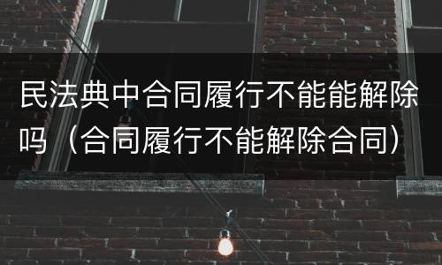 民法典中合同履行不能能解除吗（合同履行不能解除合同）
