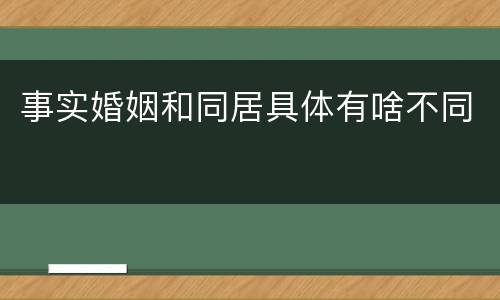 事实婚姻和同居具体有啥不同
