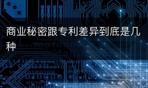 商业秘密跟专利差异到底是几种