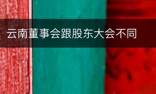 云南董事会跟股东大会不同