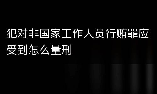 犯对非国家工作人员行贿罪应受到怎么量刑