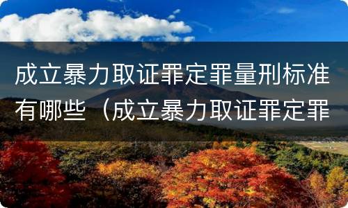 成立暴力取证罪定罪量刑标准有哪些（成立暴力取证罪定罪量刑标准有哪些规定）
