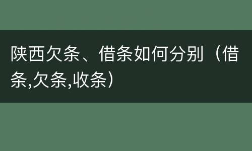 陕西欠条、借条如何分别（借条,欠条,收条）