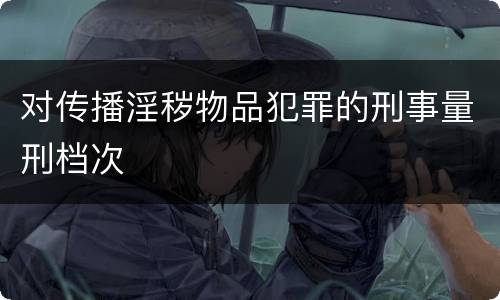 对传播淫秽物品犯罪的刑事量刑档次