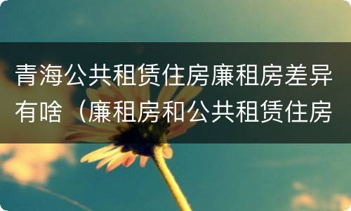 青海公共租赁住房廉租房差异有啥（廉租房和公共租赁住房）