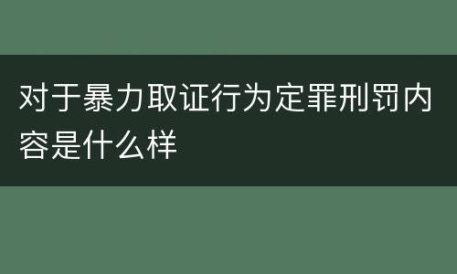 对于暴力取证行为定罪刑罚内容是什么样