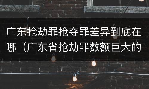 广东抢劫罪抢夺罪差异到底在哪（广东省抢劫罪数额巨大的标准）