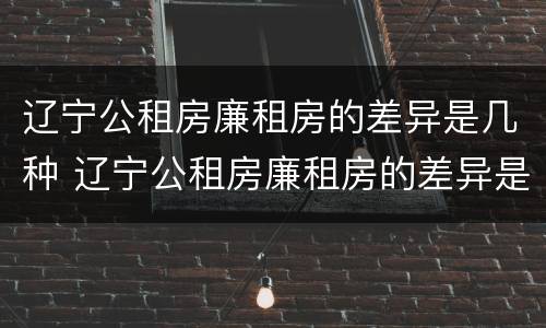 辽宁公租房廉租房的差异是几种 辽宁公租房廉租房的差异是几种情况