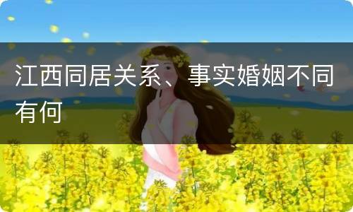 江西同居关系、事实婚姻不同有何
