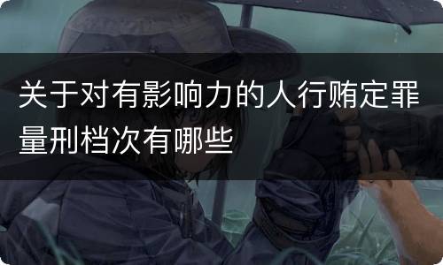 关于对有影响力的人行贿定罪量刑档次有哪些