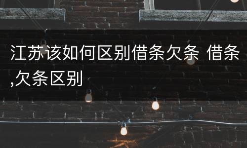 江苏该如何区别借条欠条 借条,欠条区别