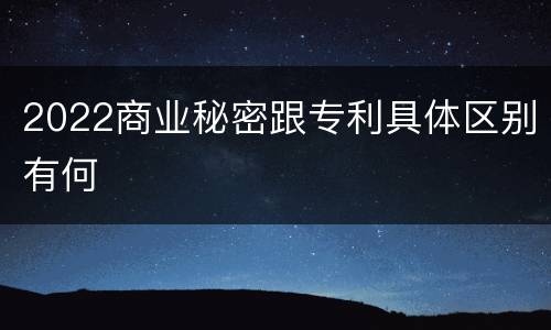2022商业秘密跟专利具体区别有何