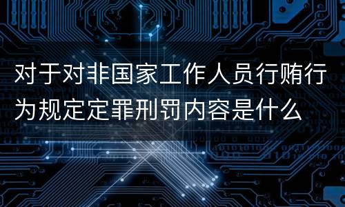 对于对非国家工作人员行贿行为规定定罪刑罚内容是什么