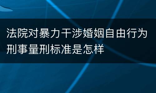 法院对暴力干涉婚姻自由行为刑事量刑标准是怎样