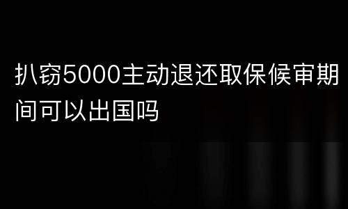 扒窃5000主动退还取保候审期间可以出国吗