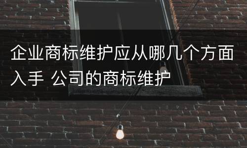 企业商标维护应从哪几个方面入手 公司的商标维护