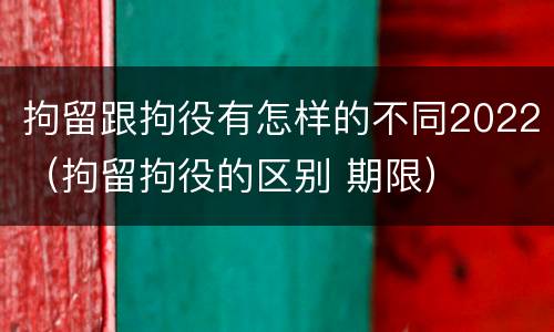 拘留跟拘役有怎样的不同2022（拘留拘役的区别 期限）