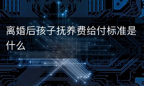 离婚后孩子抚养费给付标准是什么