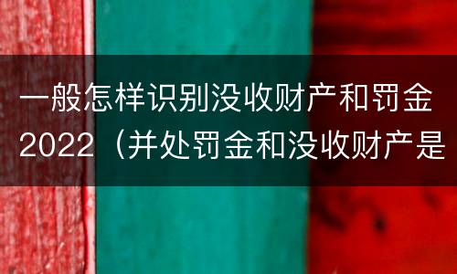 一般怎样识别没收财产和罚金2022（并处罚金和没收财产是什么意思）