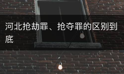 河北抢劫罪、抢夺罪的区别到底