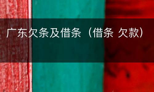 广东欠条及借条（借条 欠款）