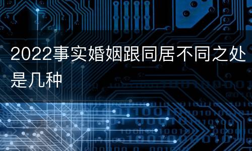 2022事实婚姻跟同居不同之处是几种