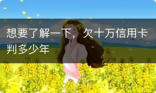 想要了解一下，欠十万信用卡判多少年