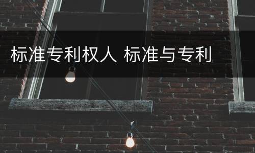 标准专利权人 标准与专利