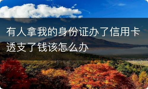 有人拿我的身份证办了信用卡透支了钱该怎么办