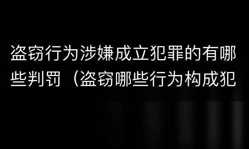 盗窃行为涉嫌成立犯罪的有哪些判罚（盗窃哪些行为构成犯罪）
