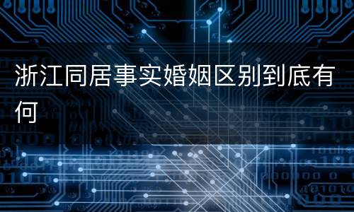 浙江同居事实婚姻区别到底有何